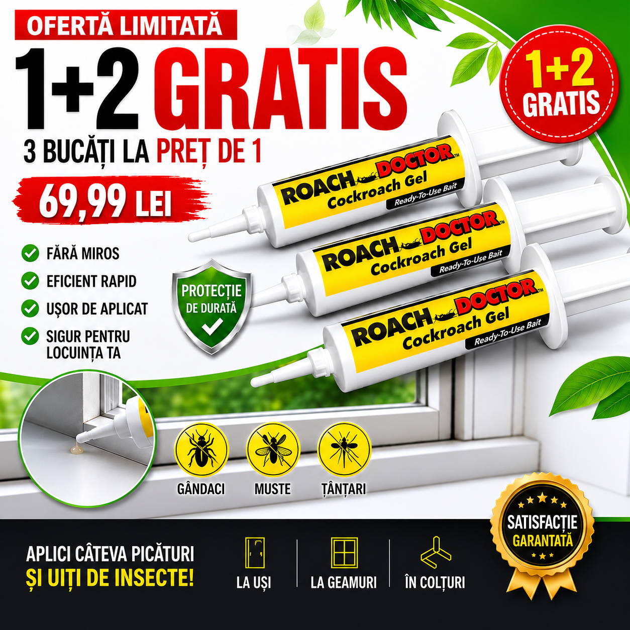 1+2 GRATIS- Seringa cu Gel Anti-Insecte