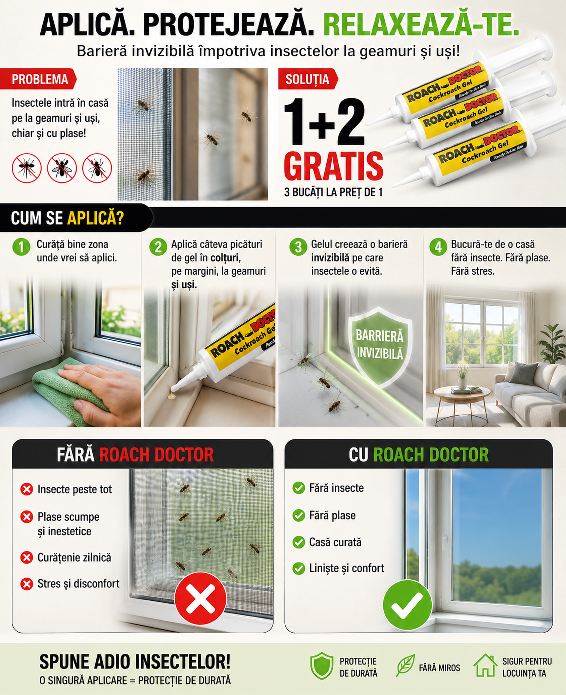 1+2 GRATIS- Seringa cu Gel Anti-Insecte